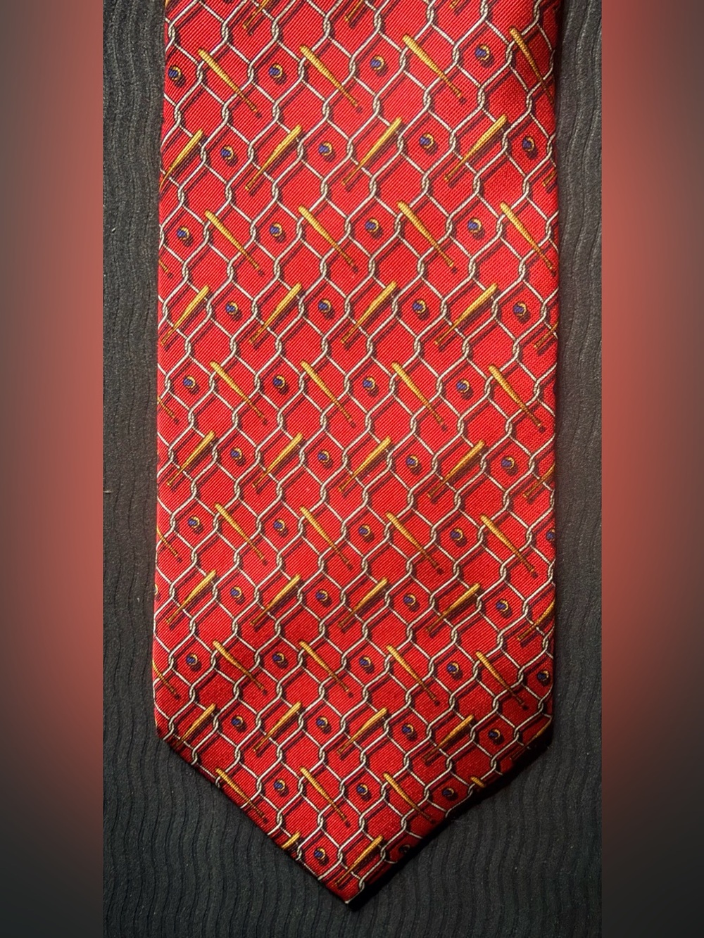 Coach Silk Tie with Gold Accents - Picture 2 of 5